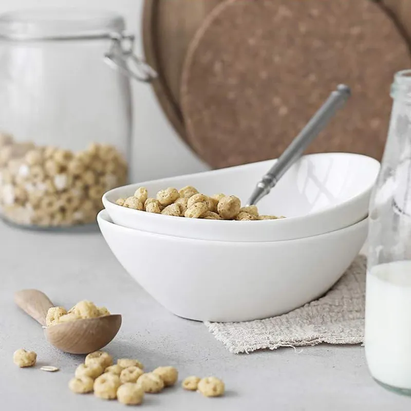 7-дюймовая белая керамическая чаша в форме юаньбао111 (2)