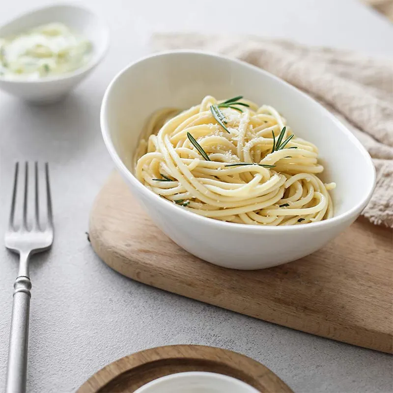 7-дюймовая белая керамическая чаша в форме юаньбао111 (4)