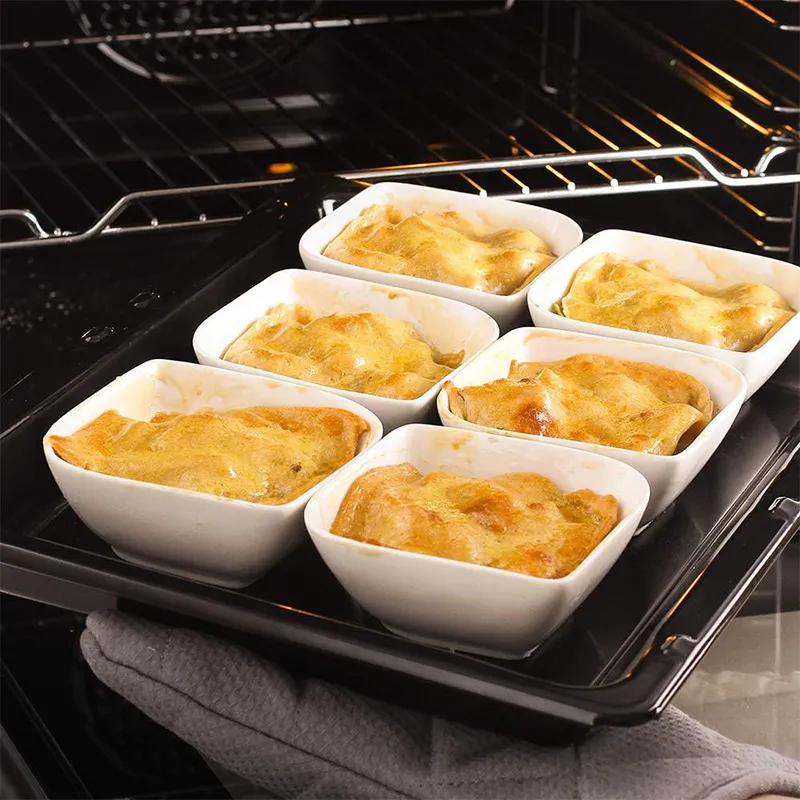 Полуквадратная десертная чаша — 8-унцевая термостойкая форма для запекания, форма для крем-брюле (5)