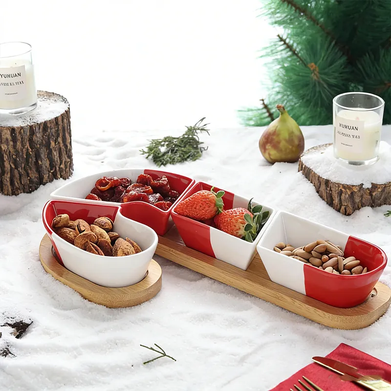 Рождественский подарок — тарелка-зонтик для закусок, поднос для украшений (2)