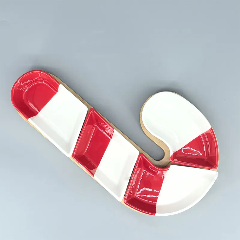 Рождественский подарок — тарелка-зонтик для закусок, поднос для украшений (5)