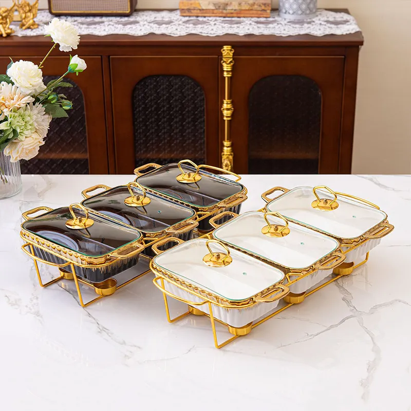 Трёхсекционный керамический противень с двумя ручками (4)