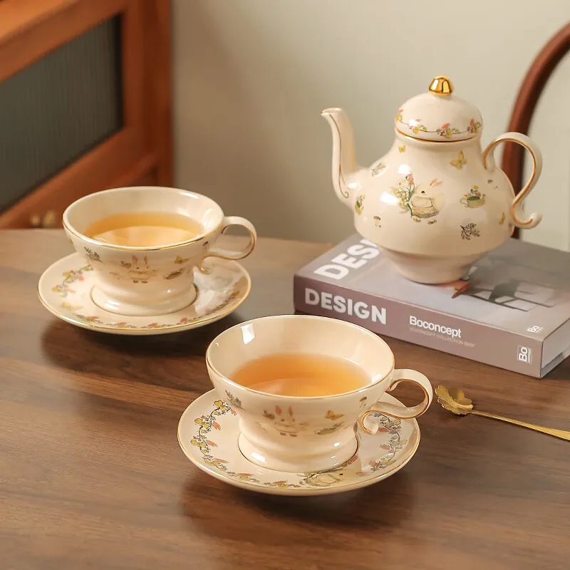 Чайник с куклой — английский набор для послеобеденного чая с чашками и блюдцами, подарок для женщин на день рождения или свадьбу (3)